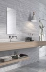 Future Stone Grey Overlap Decor Ceramic Wall Tile 300x900mm